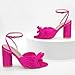 MUCCCUTE Women's Bow Knot Heeled Sandals Ankle Buckle Strap Chunky Heeled Open-toe Comfortable Wedding Party Fashion Heeled