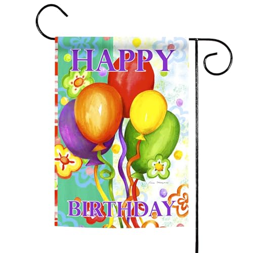 Toland Home Garden 119590 Birthday Bash Birthday Flag 12x18 Inch Double Sided Birthday Garden Flag for Outdoor House party Flag Yard Decoration