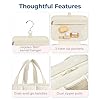 BAGSMART Travel Toiletry Bag with Jewelry Organizer, Hanging Travel Bag for Toiletries, Puffy Makeup Cosmetic Bag Organizer, Carry-on Travel Accessories Essentials, Beige-L