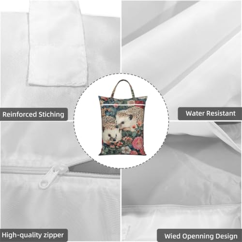 Sac à linge de voyage imperméable pliable lavable imprimé hérisson floral - 6