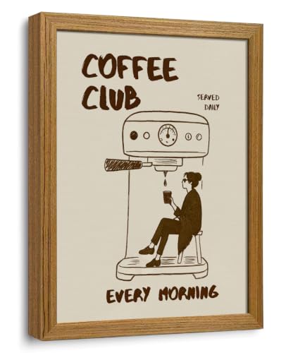 Funny Framed Coffee Wall Art Coffee Bar Decor Sign for Kitchen 12x16 inch