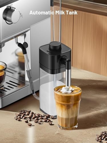 KEENSTAR 20 Bar Espresso Machine, Hot & Cold Brew Coffee Maker with Milk Frother, Touch Screen, Compact Water Tank, Expresso Coffee Machines for Lattes, Cappuccinos, Americano, Home & Office - 1