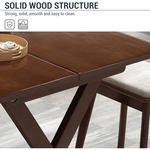 Table pliante en bois massif portable carrée blanche 60x60cm