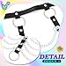 REETAN Leather Chest Harness Chain Black Gothic Fashion Rave Body Accessories for Women