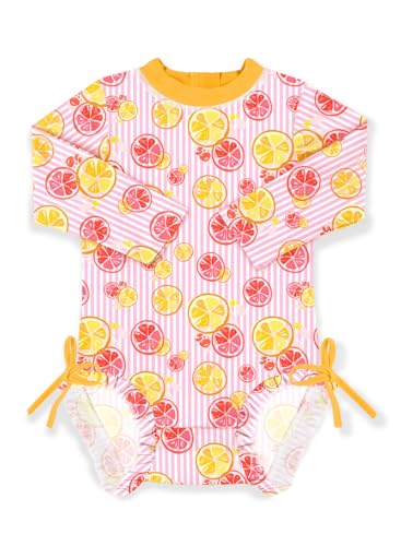 Image of BesserBay Baby Girl Swimsuit UPF 50+ Long Sleeve Zipper Snaps Bottom One Piece Rash Guard 0-36 Months