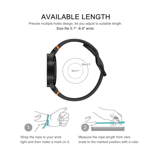 8 Pack Slim Band Compatible with Samsung Galaxy Watch 7 6 5 4 40mm 44mm, Active 2 40mm 44mm, Galaxy Watch FE, Galaxy Watch 4/6 Classic, Galaxy Watch 5 Pro, 20mm Soft Silicone Straps for Men Women (Black/ Gray/ White/ Teal/ Navy Blue/ Pine Green/ Smoke Violet/ Pale Yellow, Small) by Suremita - Used condition - Image 3