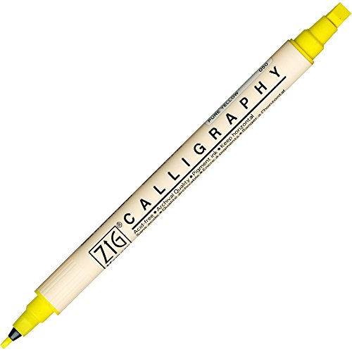 Marqueur calligraphie Pure Jaune Zig Memory System feutre dessin