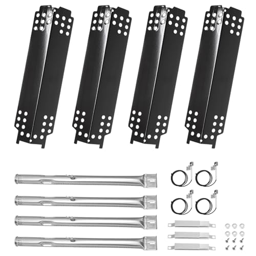 Criditpid Grill Replacement Parts for Charbroil 463436215, 463436214, 463436213, 467300115, 463234413, 466342014, Grill Burners, Heat Plate Shield, Carryover Tube, Igniter for Charbroil Gas Grills.