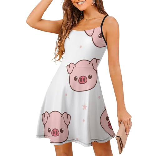 Robe de plage sans manches motif cochon, la jupe courte idéale pour vos vacances