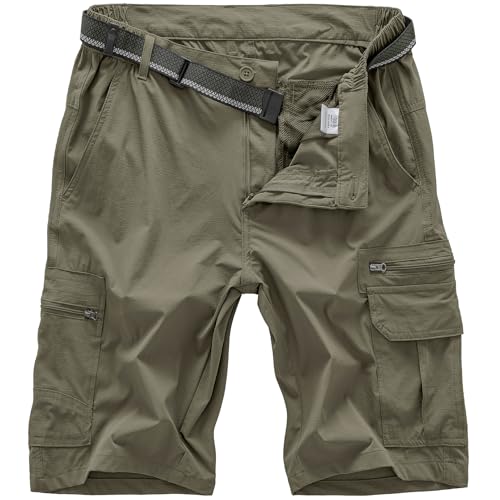 Image of Jessie Kidden Mens Cargo Shorts Expandable Waist Quick Dry Hiking Shorts