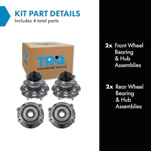 Image of TRQ 2 Piece Wheel Bearing & Hub Assembly Set Compatible with 2012-2017 Toyota Prius V