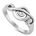 Sterling Silver Women's Treble Clef Note Fashion Music Ring Band 9mm Size 6