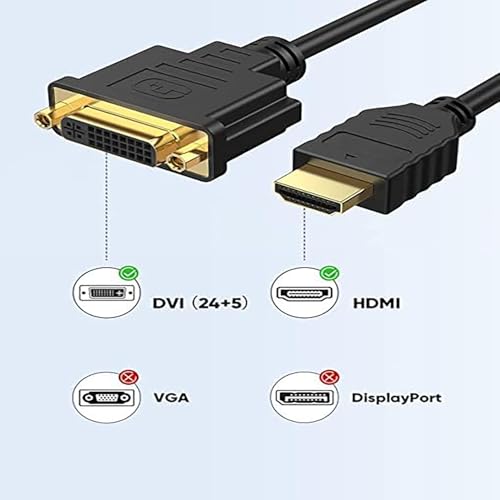 Image of PremiumAV HDMI to DVI Adapter (24+1) Bi-Directional - HDMI Male to DVI-D Female Converter, 1080p Full HD, Gold-Plated, Plug & Play for PC, Laptop, TV, Monitor, Graphics Card, Projector