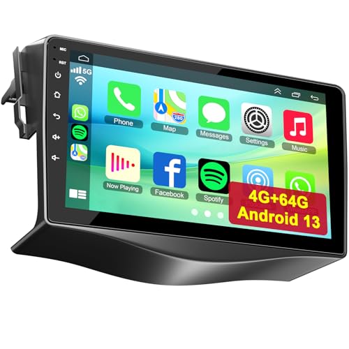 Android 13 4GB+64GB Car Radio for Toyota RAV4 2007-2012,9 Inch QLED Touchscreen Stereo Support Wireless CarPlay & Android Auto,SWC,Bluetooth 5.2 & Voice Control,GPS & WiFi, FM,Backup Camera Car Stereo