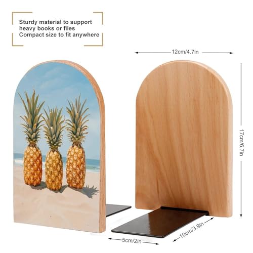 Sujetalibros decorativos de madera Ocean Beach estantes 3
