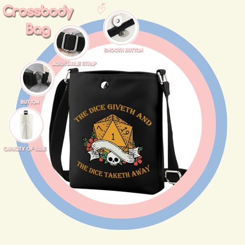 TSOTMO Game Gift The Dice Giveth and The Dice Taketh Away DM Crossbody Bag of Holding Zipper Pouch Dice Bag3