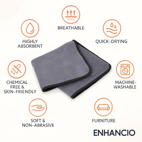 Image of 500 GSM Microfiber Drying Towels 75x35 cm | Ultra Thick Super Absorbent Car Drying Cloth | Lint Free Scratch Free for Car Bike Home Cleaning | Auto Detailing Towel | Pack of 2 | Grey