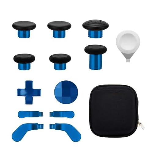13 in 1 Metal Thumbsticks for Xbox One Elite Series 2, Elite Series 2 Core Controller Parts, Gaming Accessory Replacement, Metal Mod 6 Swap Joysticks, 4 Paddles, 2 D-Pads, 1 Tool(Plating Blue)