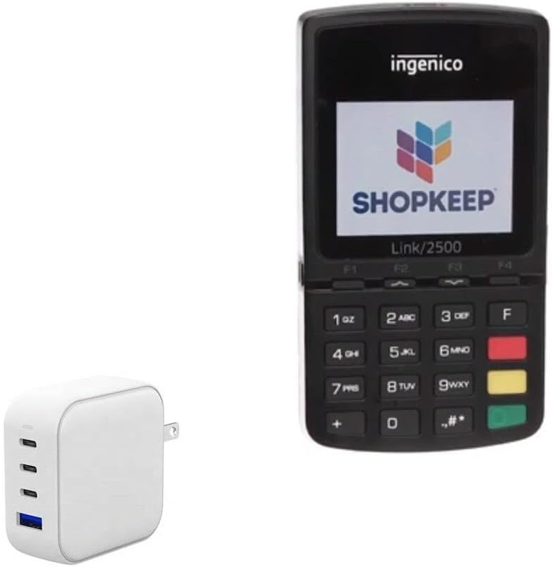 BoxWave Charger Compatible with Ingenico Link 2500 - PD miniCube (100W), 100W 3 PD Port Wall Charger International - Winter White