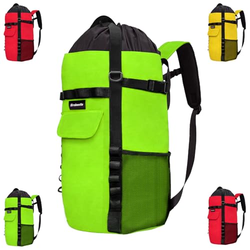 Brobantle Climbing Rope Bag,Large Capacity Arborist Rope Storage Bag,Waterproof Oxford Tree Rock Climbing Rope Backpack,Outdoor Climbing Gear Storage Bag with Hand Straps