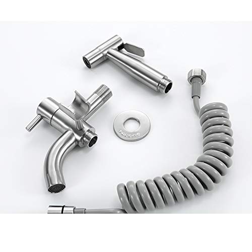 Kit de bidé para inodoro en acero inoxidable con manguera de 1,5m 8