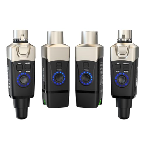 Xvive U3 Wireless Microphone System 2.4GHz Wireless XLR Transmitter and Receiver for Dynamic Microphone, Audio Mixer, PA System (U3 Dual)