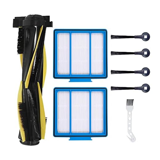 Zubehörset für Shark IQ Self-Empty SaugRoboter [RV1000SEU] Zubehör Roboter-Staubsauger-Ersatzteile mit HEPA-Filter X2 schwarz Seitenbürsten X4 Hauptbürste X1
