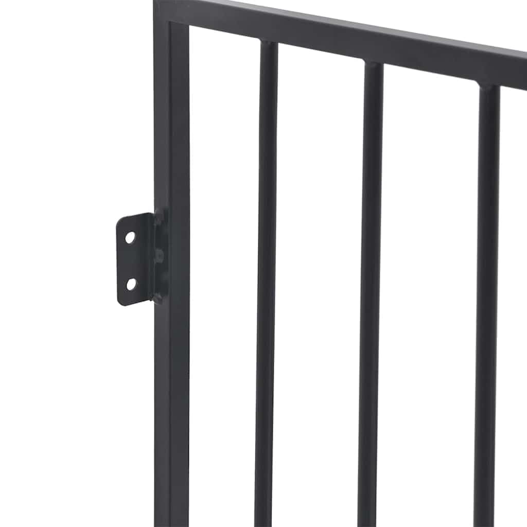 Kaminschutzgitter für Haustiere Schwarz Stahl 123x123x76 cm mit Schwenktür, Sicheres Schutzgitter für Kamin Ofen Grill Holzofen, langlebige Absperrung, einfache Montage
