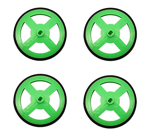 Image of Electronic Spices PACK OF 4 Plastic Project Wheels - Designed for Science and Engineering Car Projects (60mm x 6mm)