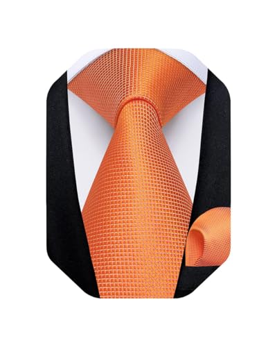 Image of DiBanGu Mens Solid Color Tie and Pocket Square Set Woven Silk Plain Necktie & Handkerchief for Men Wedding Party Formal