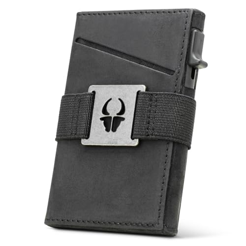 DONBOLSO Minimalist Leather Wallet for Men - Slim Wallet with RFID Blocking Protection - Functional Cash & Credit Card Holder - Best Wallet Gift for Men - Convenient, Light & Durable - Nappa Black
