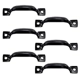Antrader Cabinet Hardware Handle Pull-Black, 1.77' (45mm) Hole Centers, 6 Pack