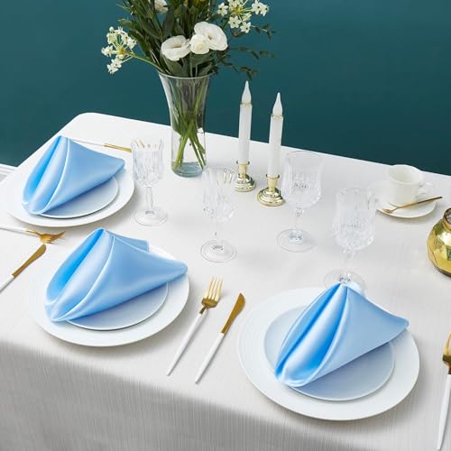 Pack de 50 Servilletas de Satén 12” x 12” Baby Blue miniatura 2