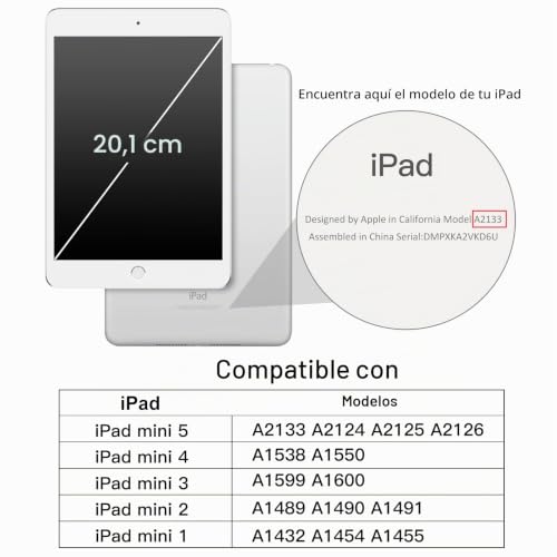 Funda Infantil para iPad Mini 5 4 3 2 1 JETech Roja con Protector de Pantalla 2