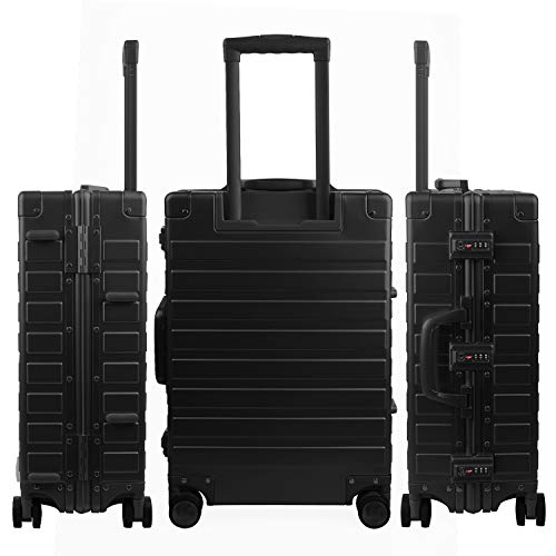 TRAVELKING All Aluminum Luggage with TSA Locks Metal Hard Shell Zipperless Spinner Alloy Metal Suitcase (Cool Metallic, 28 Inch)2