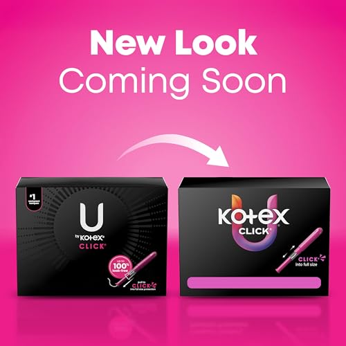 U By Kotex Click Compact tampons, Multipack, Regular/Super Absorbency, unscented, 45 Count (Packaging May Vary), 45 Count