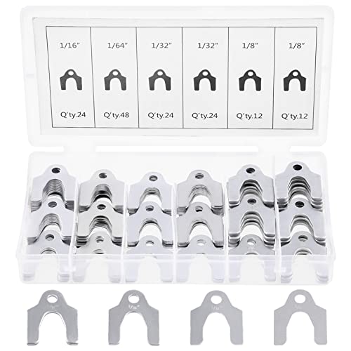 Swpeet 144Pcs 4 Sizes 1/64" 1/32" 1/16" 1/8" Auto Alignment Body Shim Assortment Kit With a Storage Box, Perfect for adjusting Body Parts or Camber