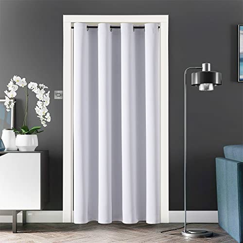 ChrisDowa Blackout Door Curtains for Doorway Privacy, Grommet Closet Curtain