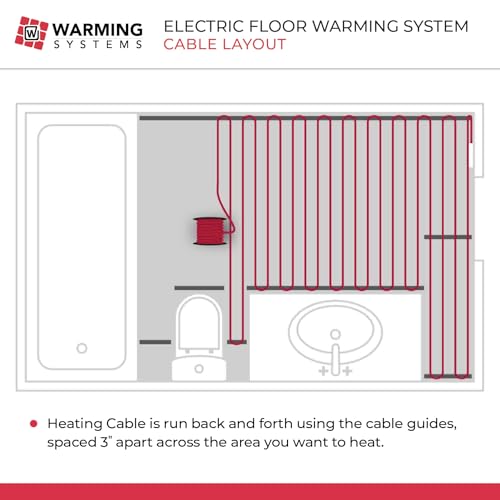 20 sqft 120v electric radiant floor heating kit  includes heating cable programmable thermostat sensor cable guides installation monitor and under tile heated floors