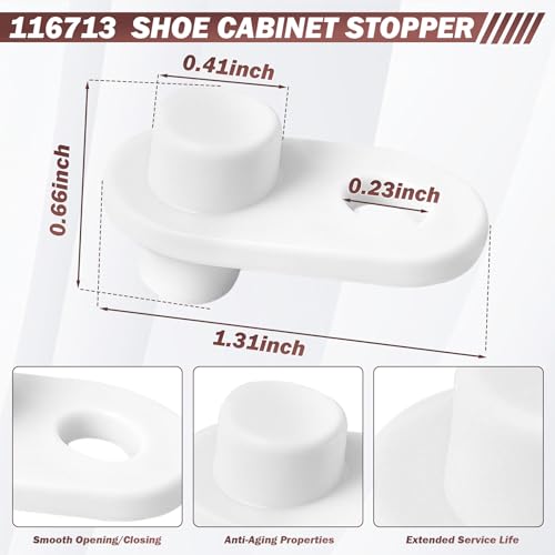 Image of 4 Pack Shoe Cabinet Hinge Stopper Replacement Part #116713