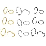9 Pares de Aretes Aro Pequeños de Acero Inoxidable, Aretes Aro Acero Quirúrgico y Hipoalergénicos para Cartílago, Tres...