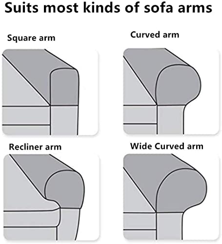 Sxning Stretch Armrest Covers Spandex Arm Covers For Chairs Couch Sofa Armchair Slipcovers For Recliner Sofa 2Pcs (Wine Red) #TOP2