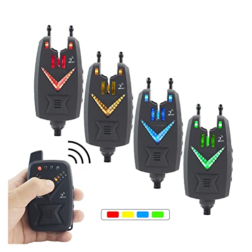 Carp Fishing Alarm Set Wireless Bite Alarm 2 Way Remote Control Bite Indicator S3 (Color : 1 Plus 4) #TOP1