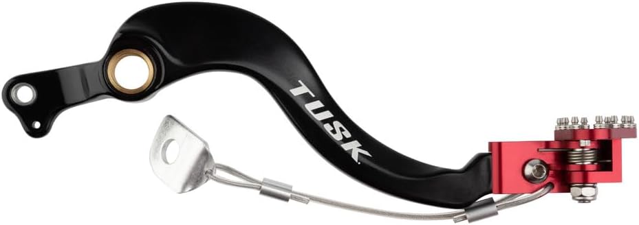 Tusk Aluminum Brake Pedal Red Tip Compatible with Honda CRF250R 2010-2026/Honda CRF450R 2006-2026