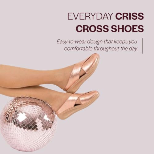 Image of FAUSTO Women Criss Cross Strap Design Perforated Slip On Shoes | Back Open Casual Shoes for Office, Outdoor, Party