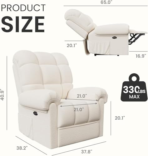 Sillón reclinable eléctrico peluche color único miniatura 2