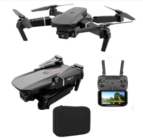 REKTU E88 Pro Drone 4k HD Foldable Drone With Dual Camera 4k HD Mini Drone 720p Live Video, Wifi Fpv drone for adults and kids With HD 120 Degree Wide Angle Camera drone(Black)