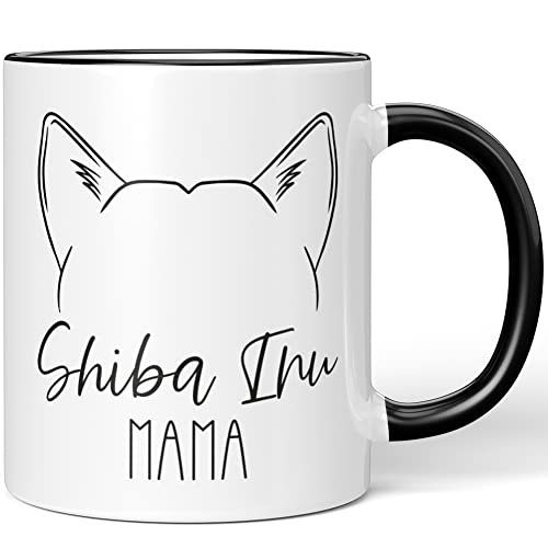 JUNIWORDS Tasse, Shiba Inu Mama, Schwarz (1008959)