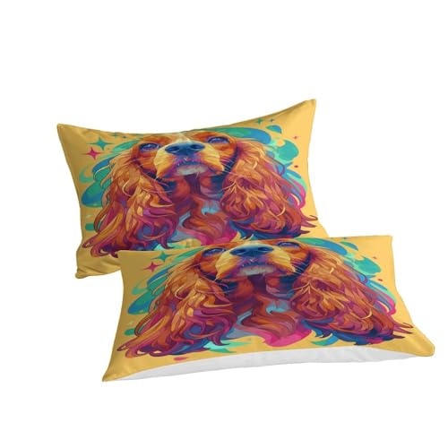Housse de couette cocker anglais pour chambre d'enfant lit 260x220 parure lit microfibre douce