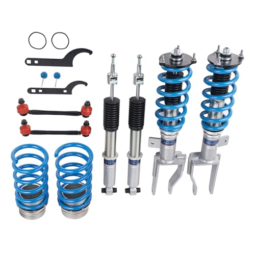FAPO PS+ Coilovers for Tesla Model 3 4WD 2017-2026, 16 Level Damping Mono-Tube Adjustable Height Lowering Suspension Strut Kits(Blue)